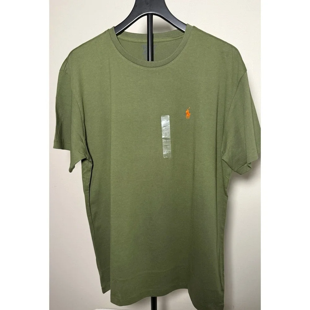 Polo Ralph Lauren Men's Classic Fit Green Logo Cotton Crew Neck Tee L NWOT